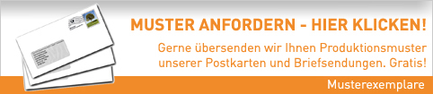 Lettershop Brief und Postkarten Muster anfordern